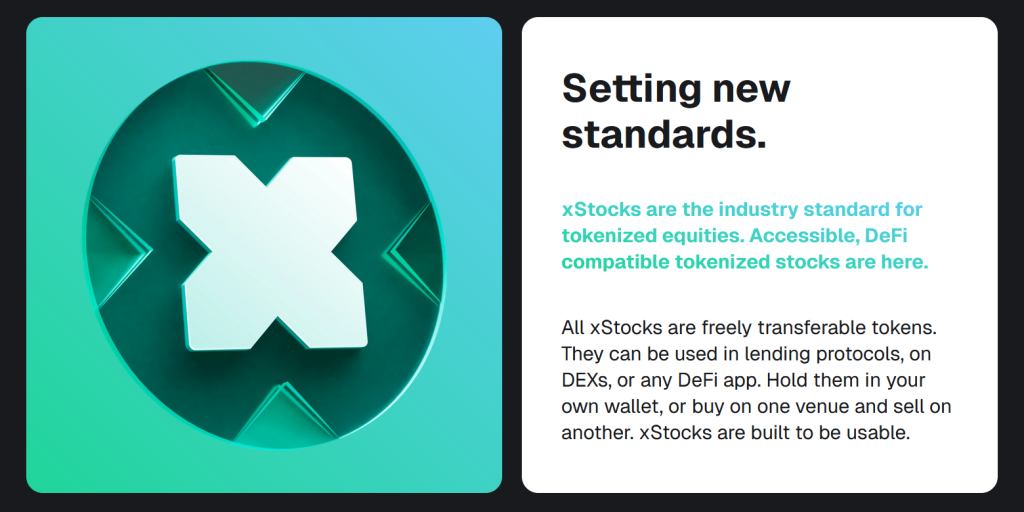 The future of stocks is here: tokenized equities land on Solana 5 xstocks description