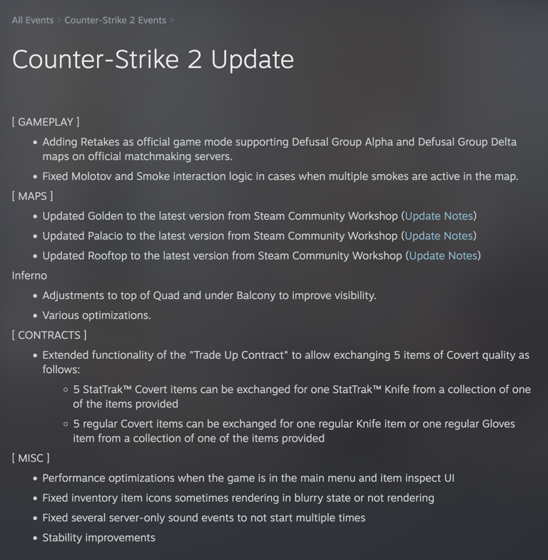 Counter-Strike's "small update" 2 update